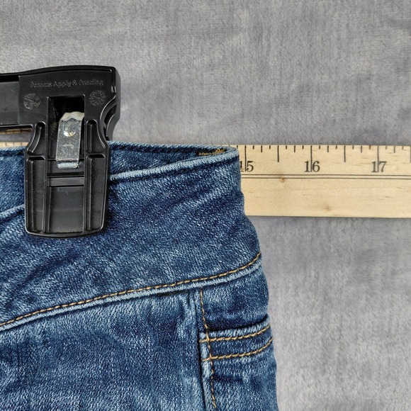 American Eagle AE Hipster Stretch Blue Denim Jeans Women's Size 6 Flare Leg - Picture 5 of 7